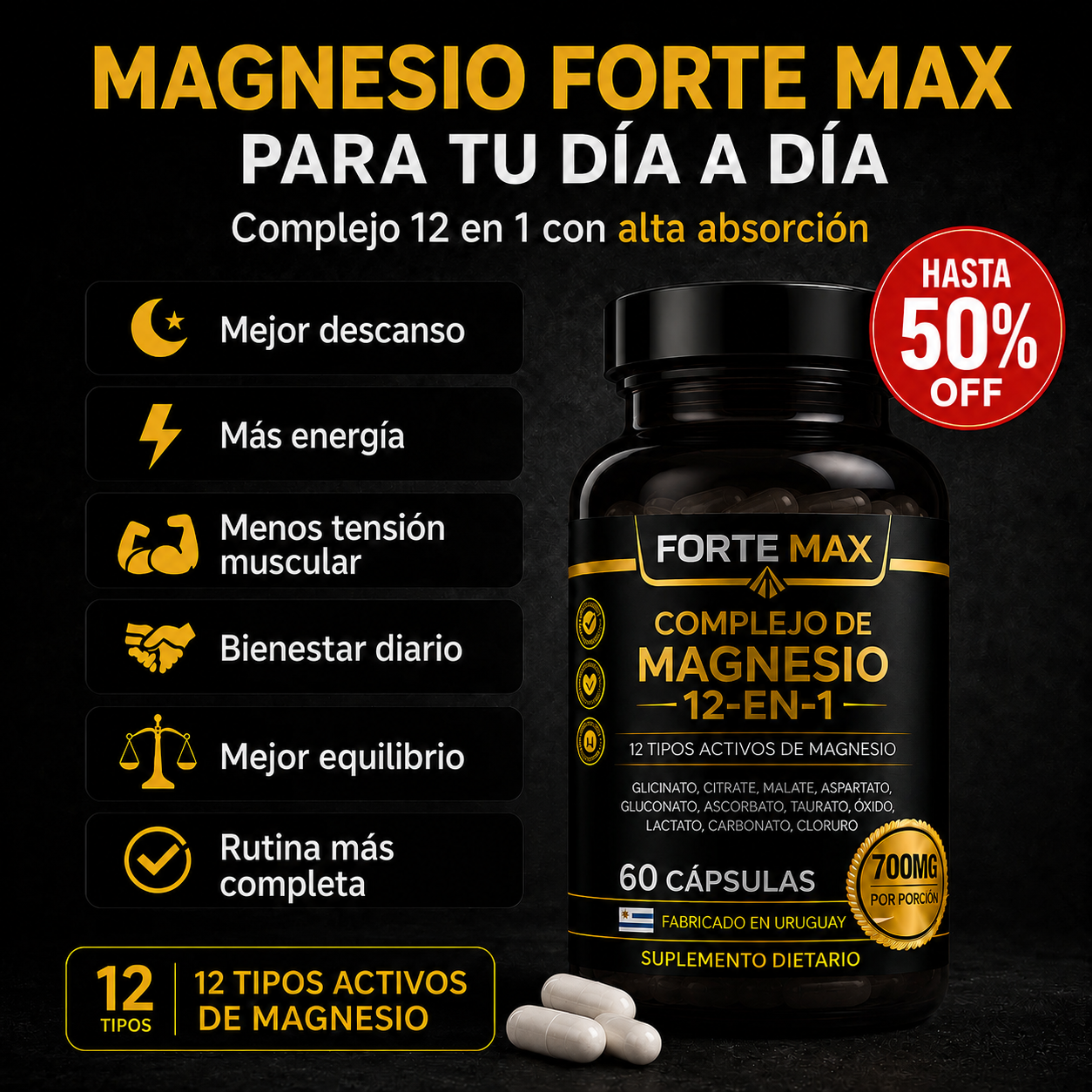 Complejo de Magnesio 12 en 1 - Forte Max