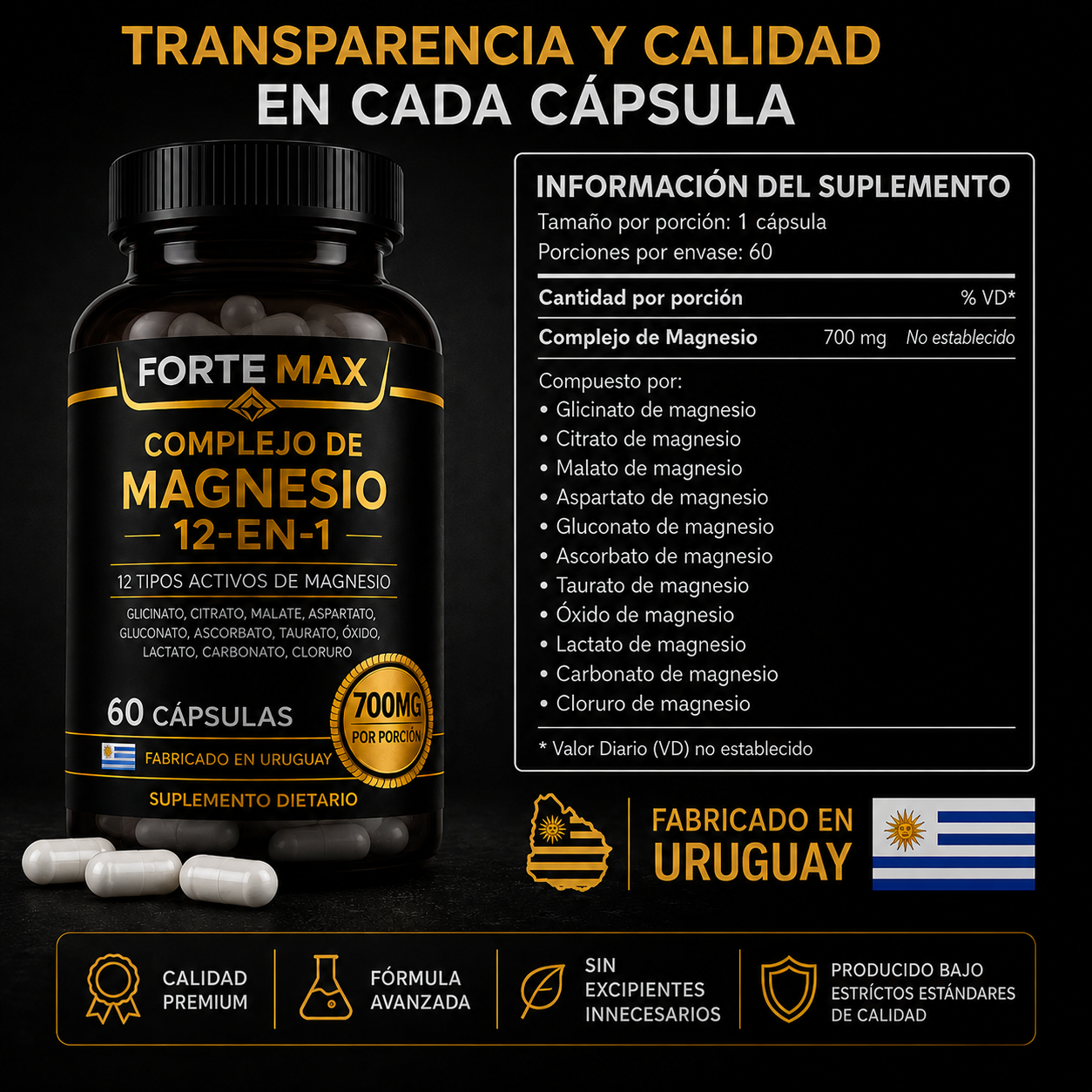 Complejo de Magnesio 12 en 1 - Forte Max